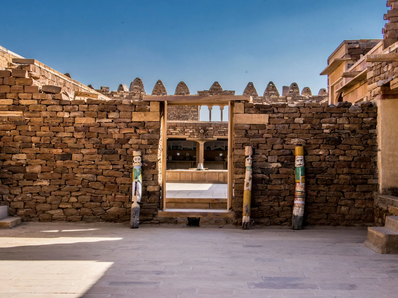 Explore the ancient stone architecture of Khaba Fort in Jaisalmer, India