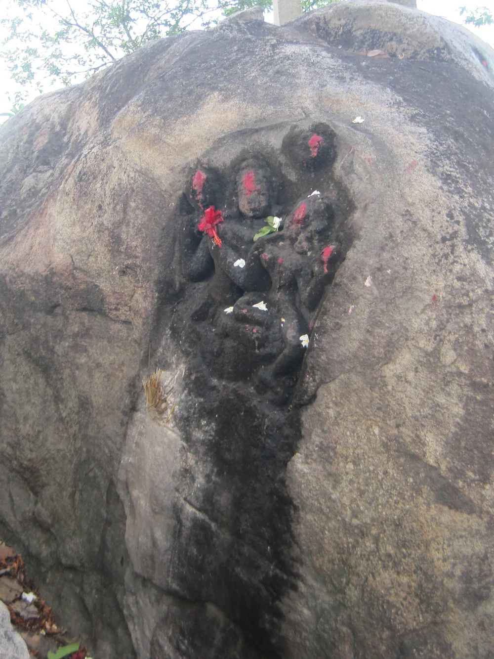 Archaeological relics carved into a rock at Kashohila hill near Mayong