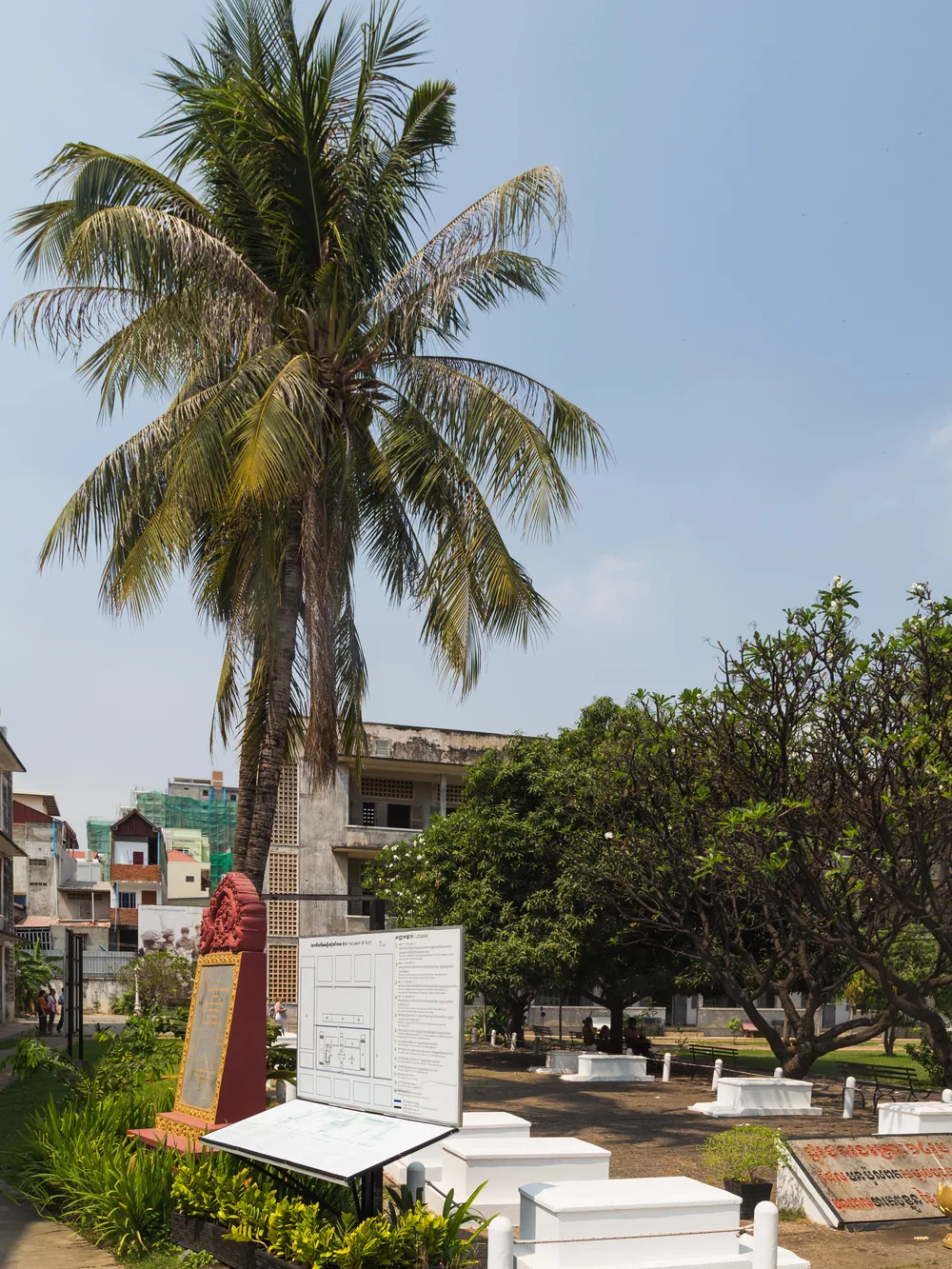 The courtyard graves at Tuol Sleng, Phnom Penh