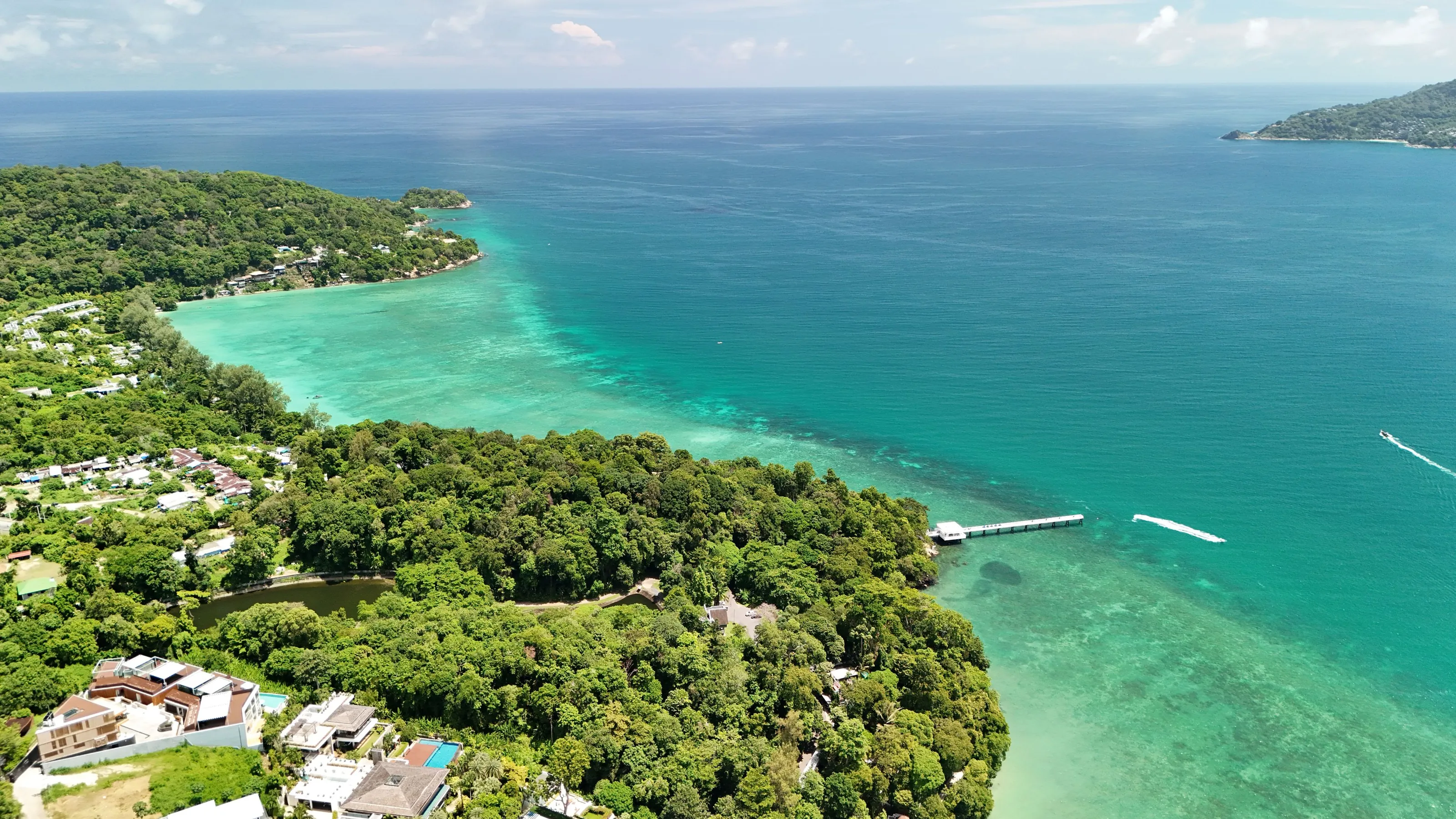 Phuket’s west coast and its bays from the air